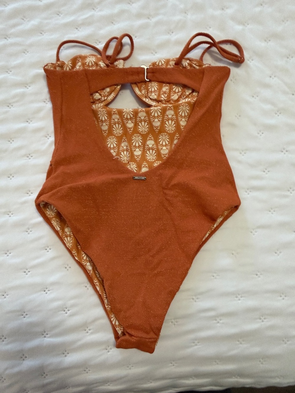 Maaji Orange and White Patterned One-Piece Swimsuit - Picture 6 of 6